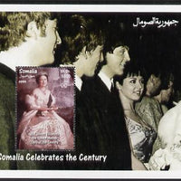 Somalia 1999 Lady of the Century (HM Queen Mother meeting the Beatles) perf sheetlet containing 1 value unmounted mint. Note this item is privately produced and is offered purely on its thematic appeal