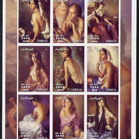 Somalia 2000 Nude Paintings imperf sheetlet containing 9 values unmounted mint. Note this item is privately produced and is offered purely on its thematic appeal, it has no postal validity