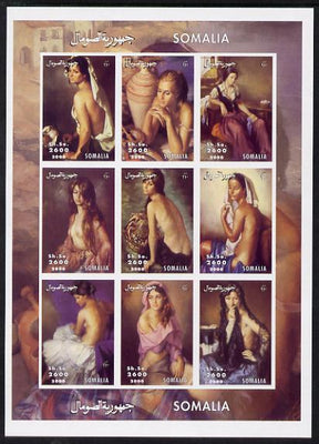 Somalia 2000 Nude Paintings imperf sheetlet containing 9 values unmounted mint. Note this item is privately produced and is offered purely on its thematic appeal, it has no postal validity