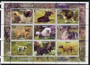 Somalia 2000 Dogs perf sheetlet containing 9 values unmounted mint. Note this item is privately produced and is offered purely on its thematic appeal
