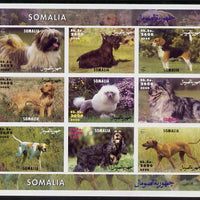 Somalia 2000 Dogs imperf sheetlet containing 9 values unmounted mint. Note this item is privately produced and is offered purely on its thematic appeal, it has no postal validity