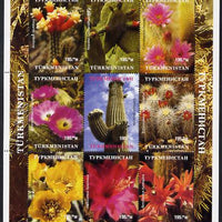 Turkmenistan 1999 Cacti perf sheetlet containing 9 values unmounted mint. Note this item is privately produced and is offered purely on its thematic appeal
