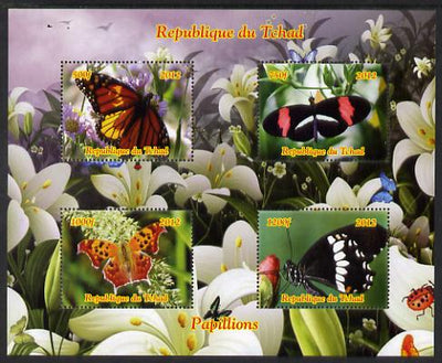 Chad 2012 Butterflies #1 perf sheetlet containing 4 values unmounted mint. Note this item is privately produced and is offered purely on its thematic appeal.