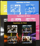 Chad 2012 The Beatles #2 sheetlet containing 4 values - the set of 5 imperf progressive proofs comprising the 4 individual colours plus all 4-colour composite, unmounted mint.