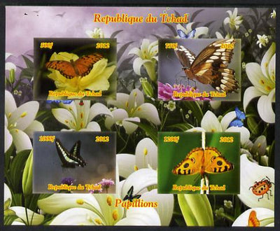 Chad 2012 Butterflies #2 imperf sheetlet containing 4 values unmounted mint. Note this item is privately produced and is offered purely on its thematic appeal.