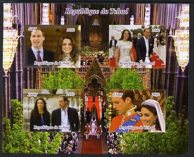 Chad 2012 Royal Wedding - William & Kate #1 imperf sheetlet containing 4 values unmounted mint. Note this item is privately produced and is offered purely on its thematic appeal.