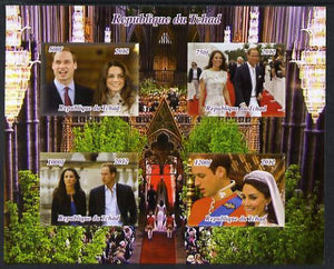 Chad 2012 Royal Wedding - William & Kate #1 imperf sheetlet containing 4 values unmounted mint. Note this item is privately produced and is offered purely on its thematic appeal.
