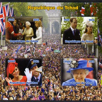 Chad 2012 Royal Wedding - William & Kate #2 perf sheetlet containing 4 values unmounted mint. Note this item is privately produced and is offered purely on its thematic appeal.