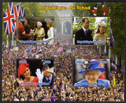 Chad 2012 Royal Wedding - William & Kate #2 perf sheetlet containing 4 values unmounted mint. Note this item is privately produced and is offered purely on its thematic appeal.