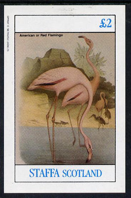 Staffa 1982 Birds #10 (American Flamingo) imperf deluxe sheet (£2 value) unmounted mint