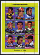 Chad 2002 Champions of Formula 1 perf sheetlet containing 9 values unmounted mint. Note this item is privately produced and is offered purely on its thematic appeal.