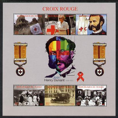 Chad 2012 Red Cross perf sheetlet containing 6 values unmounted mint. Note this item is privately produced and is offered purely on its thematic appeal.