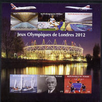Chad 2012 London Olympic Games imperf sheetlet containing 6 values unmounted mint. Note this item is privately produced and is offered purely on its thematic appeal.
