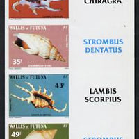 Wallis & Futuna 1984 Sea Shells - 3rd series imperf proof set of 6 in issued colours on thin glossy card unmounted mint as SG 428-33