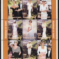 Guinea - Conakry 1998 Princess Diana #1 perf sheetlet containing 9 values (various portraits) unmounted mint. Note this item is privately produced and is offered purely on its thematic appeal