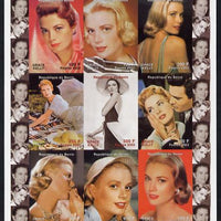 Benin 2002 Grace Kelly #1 imperf sheetlet containing 9 values unmounted mint. Note this item is privately produced and is offered purely on its thematic appeal