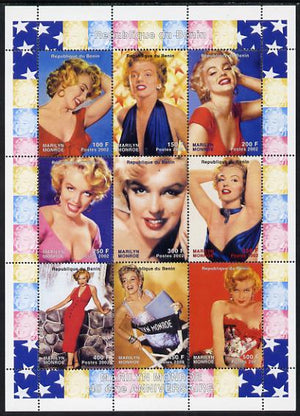 Benin 2002 Marilyn Monroe #2 perf sheetlet containing set of 9 values unmounted mint. Note this item is privately produced and is offered purely on its thematic appeal
