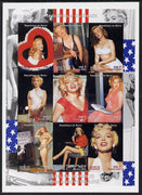 Benin 2002 Marilyn Monroe #3 imperf sheetlet containing set of 9 values unmounted mint. Note this item is privately produced and is offered purely on its thematic appeal