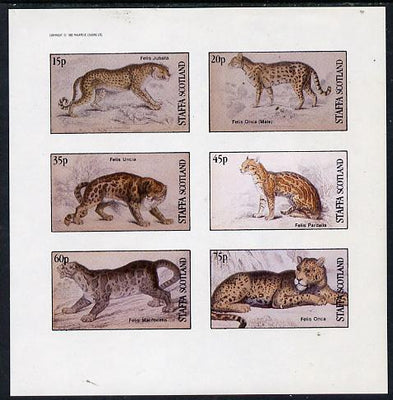 Staffa 1982 Animals (Big Cats) imperf set of 6 values (15p to 75p) unmounted mint