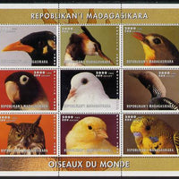 Madagascar 2000 Birds of the World perf sheetlet containing 9 values unmounted mint. Note this item is privately produced and is offered purely on its thematic appeal