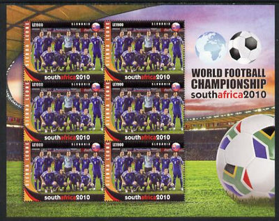 Sierra Leone 2010 Football World Cup Chamipnships - the team from Slovakia in special sheet of 6 unmounted mint as SG 4717