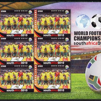 Sierra Leone 2010 Football World Cup Chamipnships - the team from South Africa in special sheet of 6 unmounted mint as SG 4719