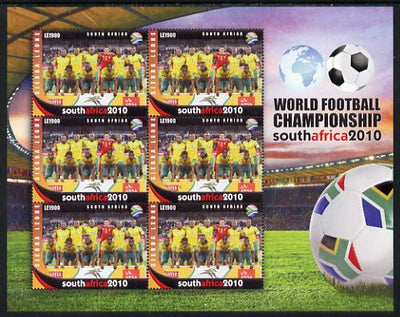 Sierra Leone 2010 Football World Cup Chamipnships - the team from South Africa in special sheet of 6 unmounted mint as SG 4719