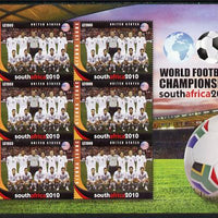 Sierra Leone 2010 Football World Cup Chamipnships - the team from United States in special sheet of 6 unmounted mint as SG 4723