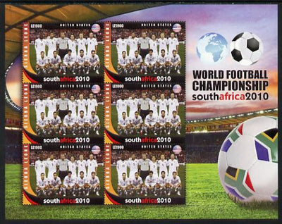 Sierra Leone 2010 Football World Cup Chamipnships - the team from United States in special sheet of 6 unmounted mint as SG 4723
