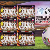 Sierra Leone 2010 Football World Cup Chamipnships - the team from Slovenia in special sheet of 6 unmounted mint as SG 4727