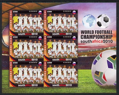 Sierra Leone 2010 Football World Cup Chamipnships - the team from Slovenia in special sheet of 6 unmounted mint as SG 4727