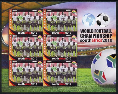 Sierra Leone 2010 Football World Cup Chamipnships - the team from Ghana in special sheet of 6 unmounted mint as SG 4728