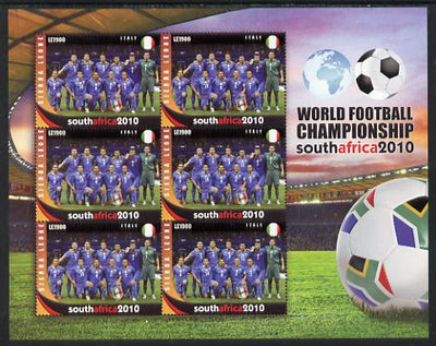 Sierra Leone 2010 Football World Cup Chamipnships - the team from Italy in special sheet of 6 unmounted mint as SG 4730