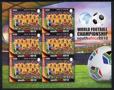 Sierra Leone 2010 Football World Cup Chamipnships - the team from Ivory Coast in special sheet of 6 unmounted mint as SG 4733.