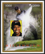 Turkmenistan 2000 Millenium - Tiger Woods, the Greatest Golfer in the 20th Century perf deluxe souvenir sheet unmounted mint. Note this item is privately produced and is offered purely on its thematic appeal