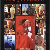 Grenada 2005 Pope John Paull II - In Memoriam perf sheetlet containing 6 values unmounted mint