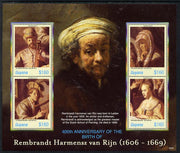 Guyana 2006 Rembrandt 400th Birth Anniversary perf sheetlet containing set of 4 values unmounted mint SG 6571-74
