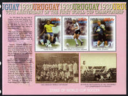Maldive Islands 2005 Football - 75th Anniversary of First World Cup perf sheetlet containing 3 values unmounted mint. Note this item is privately produced and is offered purely on its thematic appeal