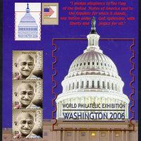 Nevis 2006 Washington Stamp Exhibition (Mahatma Gandhi) perf sheetlet containing 3 values unmounted mint