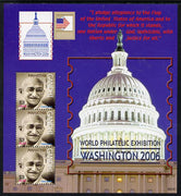 Nevis 2006 Washington Stamp Exhibition (Mahatma Gandhi) perf sheetlet containing 3 values unmounted mint