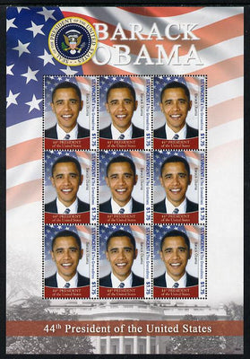 St Vincent 2009 Barack Obama - 44th President of the United States perf sheetlet containing 9 values unmounted mint