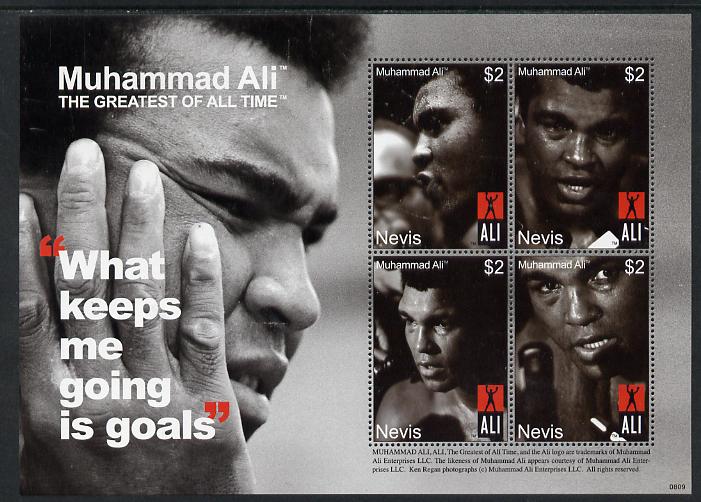 Nevis 2008 Muhammad Ali - The Greatest of All Time #2 perf sheetlet containing 4 x $2 values unmounted mint SG 2094-97