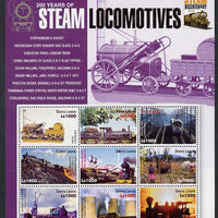 Sierra Leone 2004 200 Years of Steam Locomotives #1 perf sheetlet containing 9 values unmounted mint SG MS 4299b