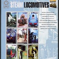 Sierra Leone 2004 200 Years of Steam Locomotives #2 perf sheetlet containing 9 values unmounted mint SG MS 4299d