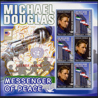 Sierra Leone 2006 Michael Douglas - UN Messenger of Peace perf sheetlet containing 6 values unmounted mint as SG 4445-46