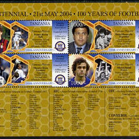Tanzania 2004 Football - Centenary of FIFA perf sheetlet containing 4 values unmounted mint