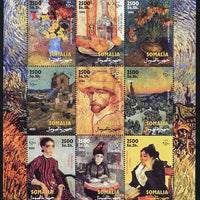 Somalia 2002 Paintings by Vincent Van Gogh perf sheetlet containing 9 values unmounted mint. Note this item is privately produced and is offered purely on its thematic appeal (vertical format)
