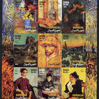Somalia 2002 Paintings by Vincent Van Gogh imperf sheetlet containing 9 values unmounted mint. Note this item is privately produced and is offered purely on its thematic appeal (vertical format)