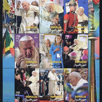 Somalia 2002 Pope John Paul II in Toronto perf sheetlet containing 9 values unmounted mint. Note this item is privately produced and is offered purely on its thematic appeal