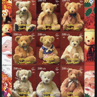 Somalia 2002 Christmas - Centenary of Teddy Bear perf sheetlet containing 9 values unmounted mint. Note this item is privately produced and is offered purely on its thematic appeal